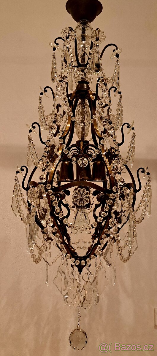 Velký starožitný lustr 1920-30 - 11