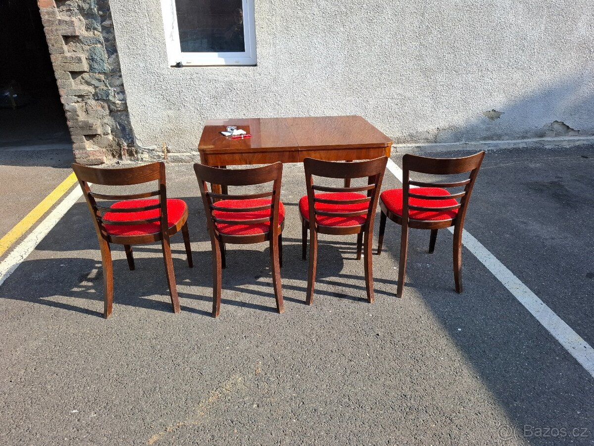 Jídelní stůl Halabala + židle Ton - 11