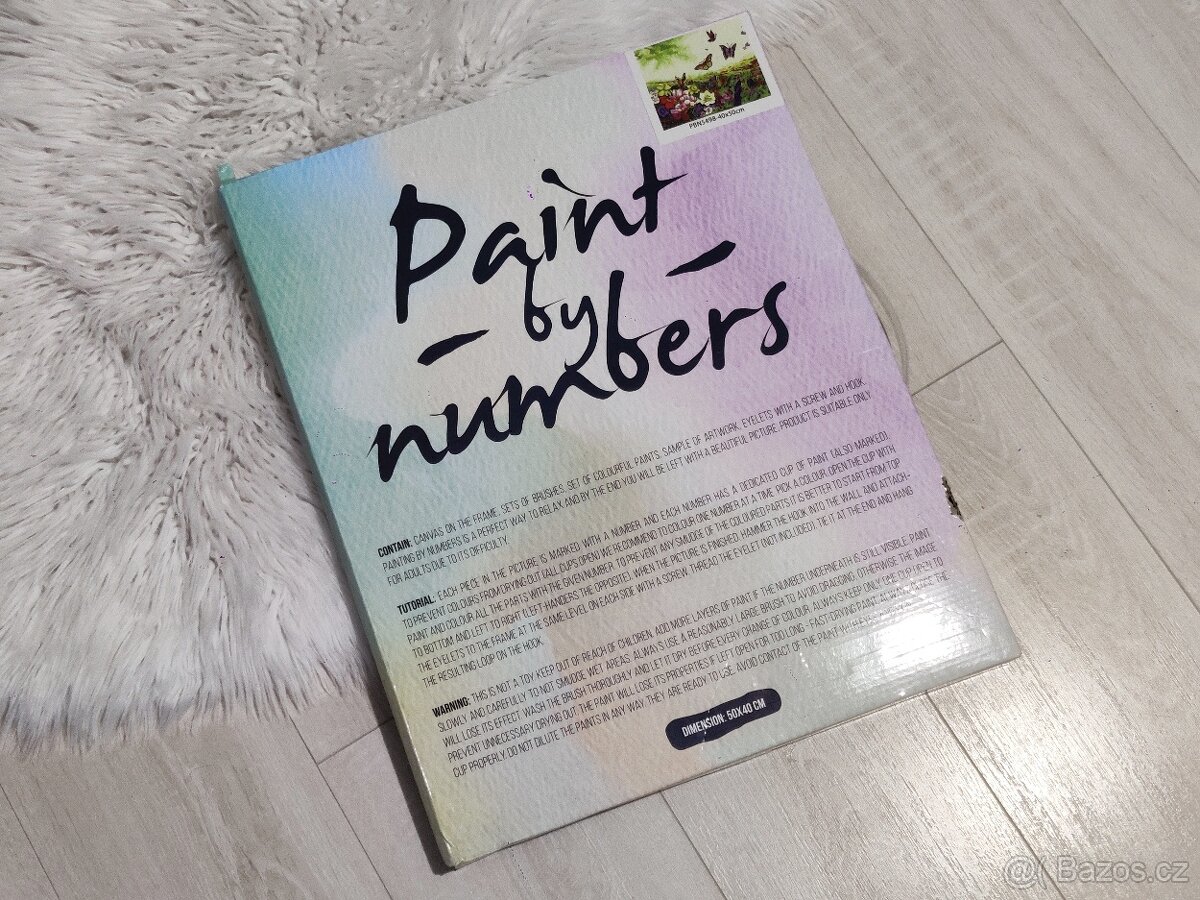 Malování podle čísel - Louka plná motýlů, 50x40 cm obraz - 11