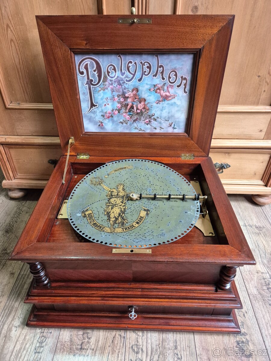 Velký starožitný Polyphon Solyphon Excelsior, 1895 - 11