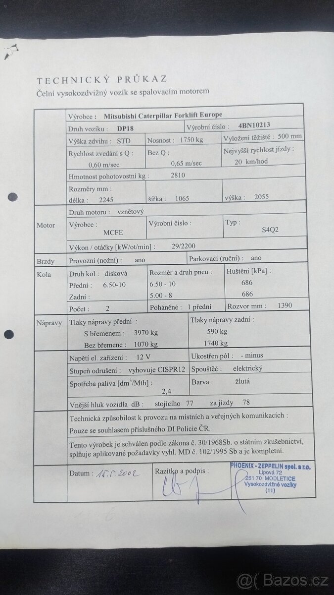 vysokozdvižný vozík CAT DP18 - 11