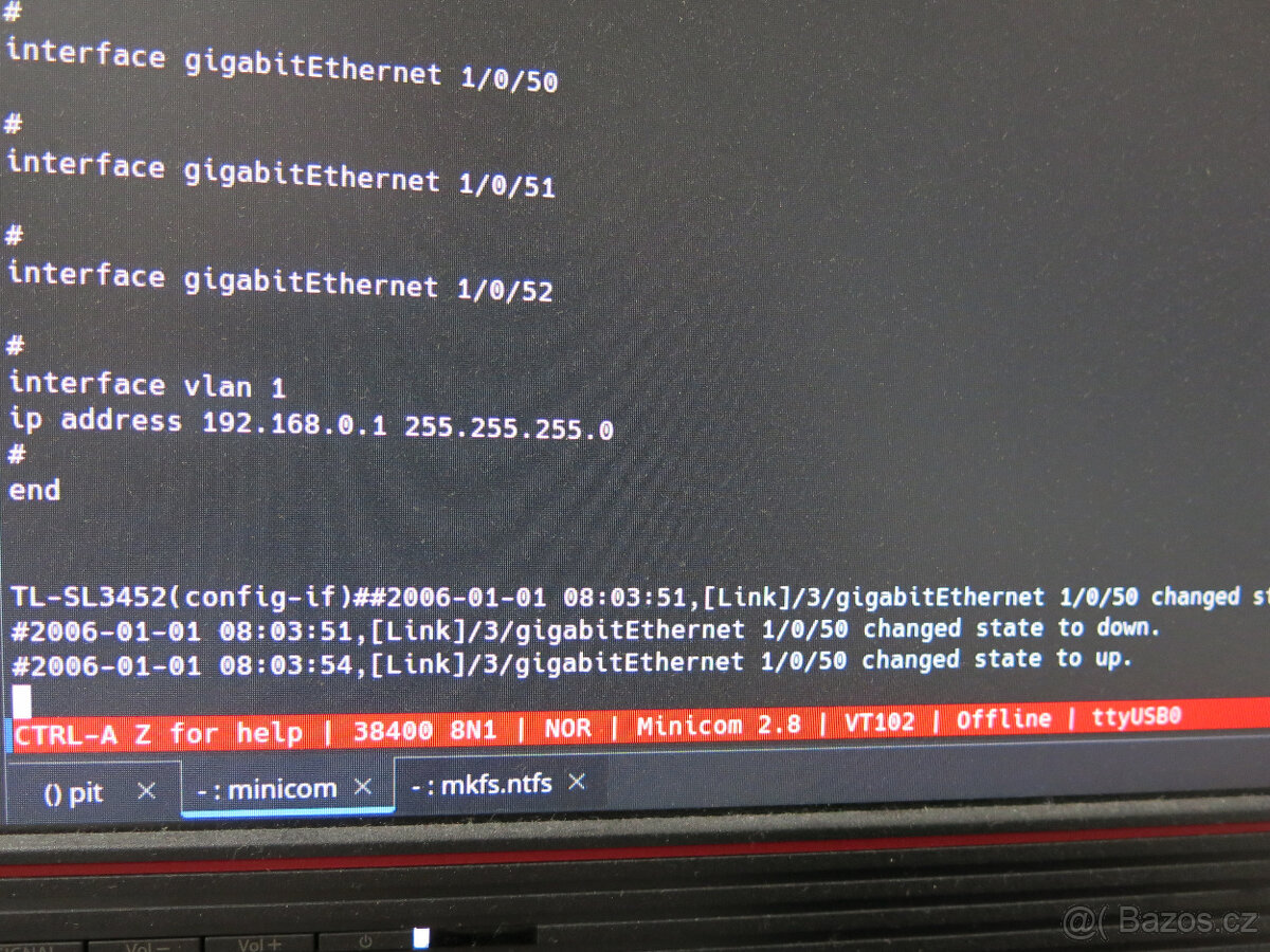 prodám plně řiditelný switch TP-Link SL3452 gui/CLI 52 portů - 11