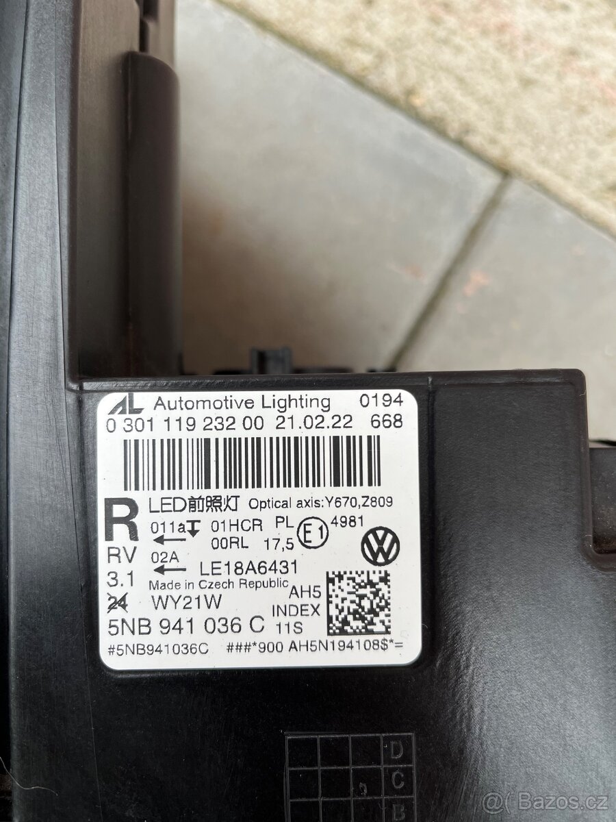 Pravý přední LED světlomet VW TIGIUAN - 11