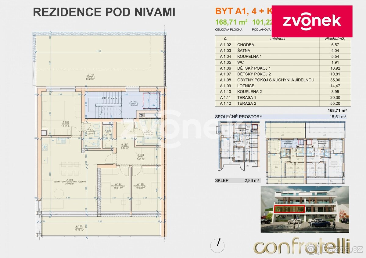 Prodej bytu 4+kk 93 m², Zlín, ev.č. 698846 - 11
