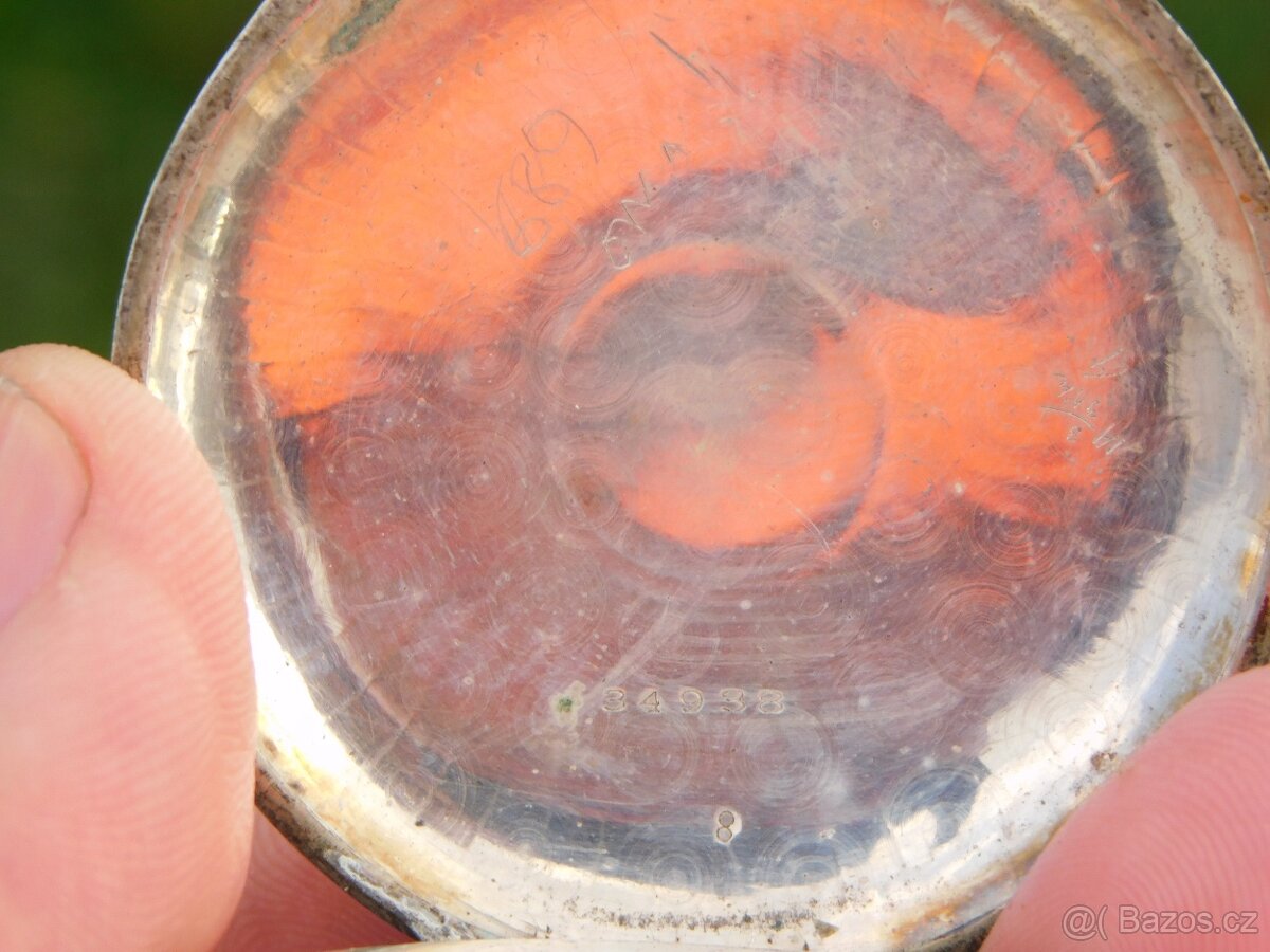 Švýcarské stříbrné kapesní hodinky niello / tula BREVET - 11