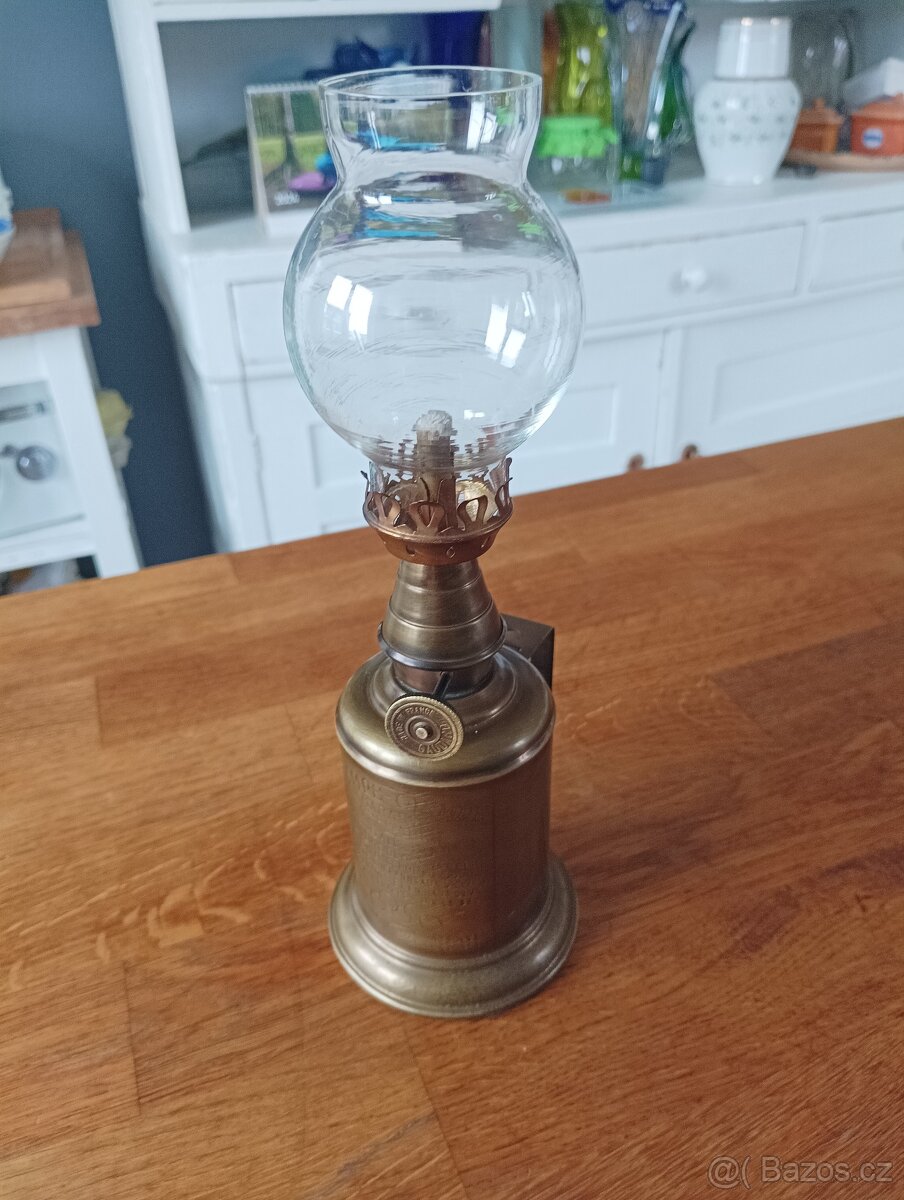 FRANCOUZSKÁ STAROŽITNÁ MOSAZNÁ LAMPA GAUDARD OLYMPE, PIGEON - 11