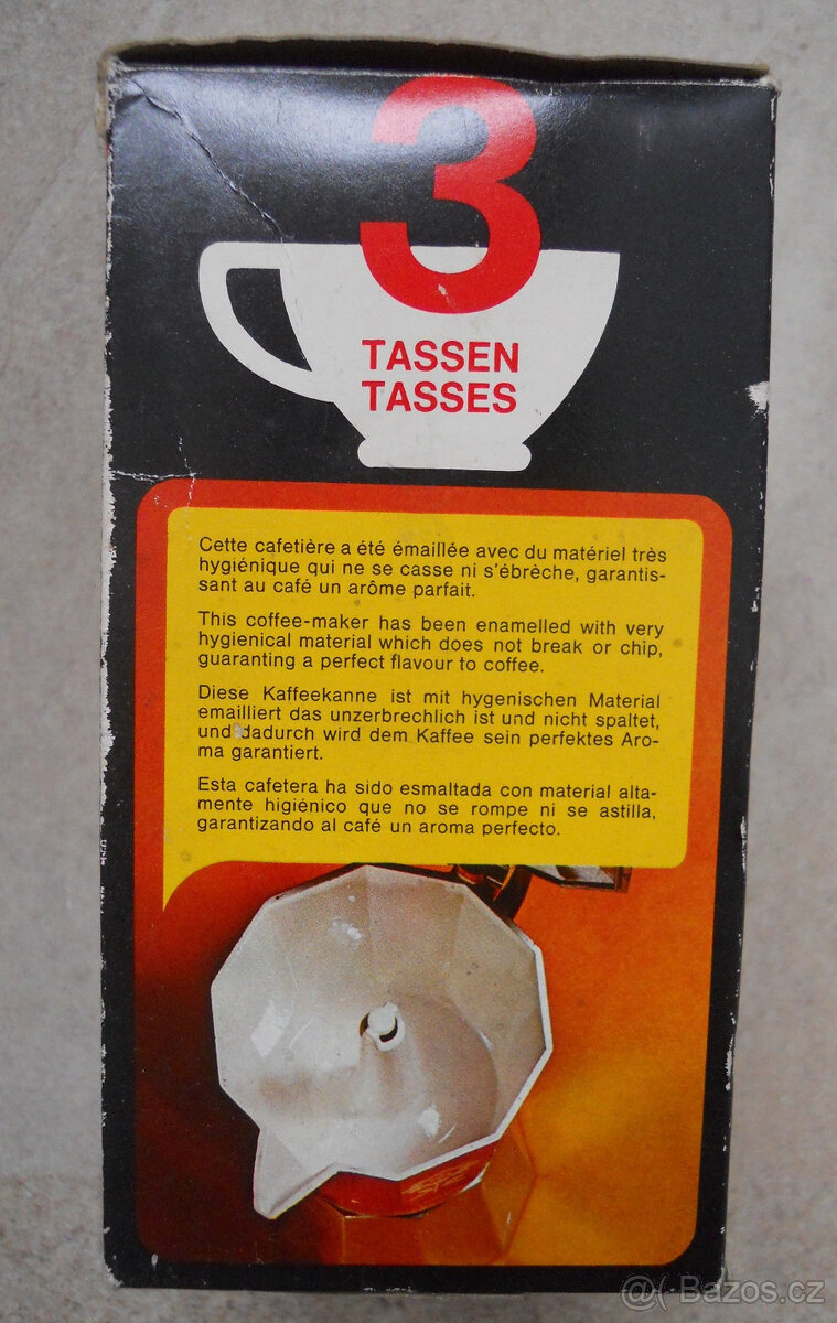 Retro moka konvička, nepoužitá, obal, návod, účtenka - 11