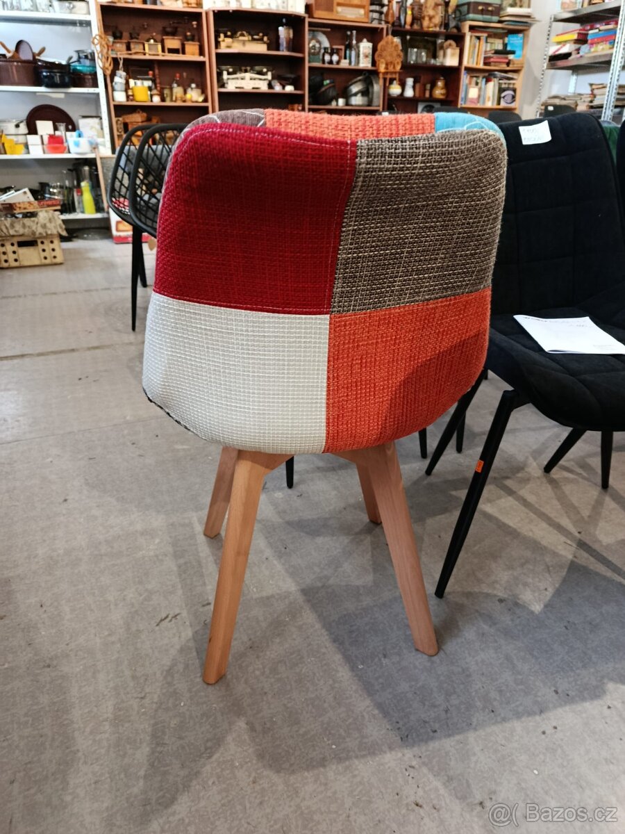 Nové jídelní židle patchwork 4 kusy - 11