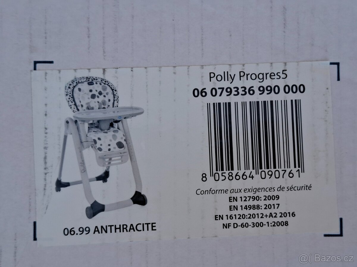 Jídelní židlička Chicco Polly Progres5 Anthracite - 11