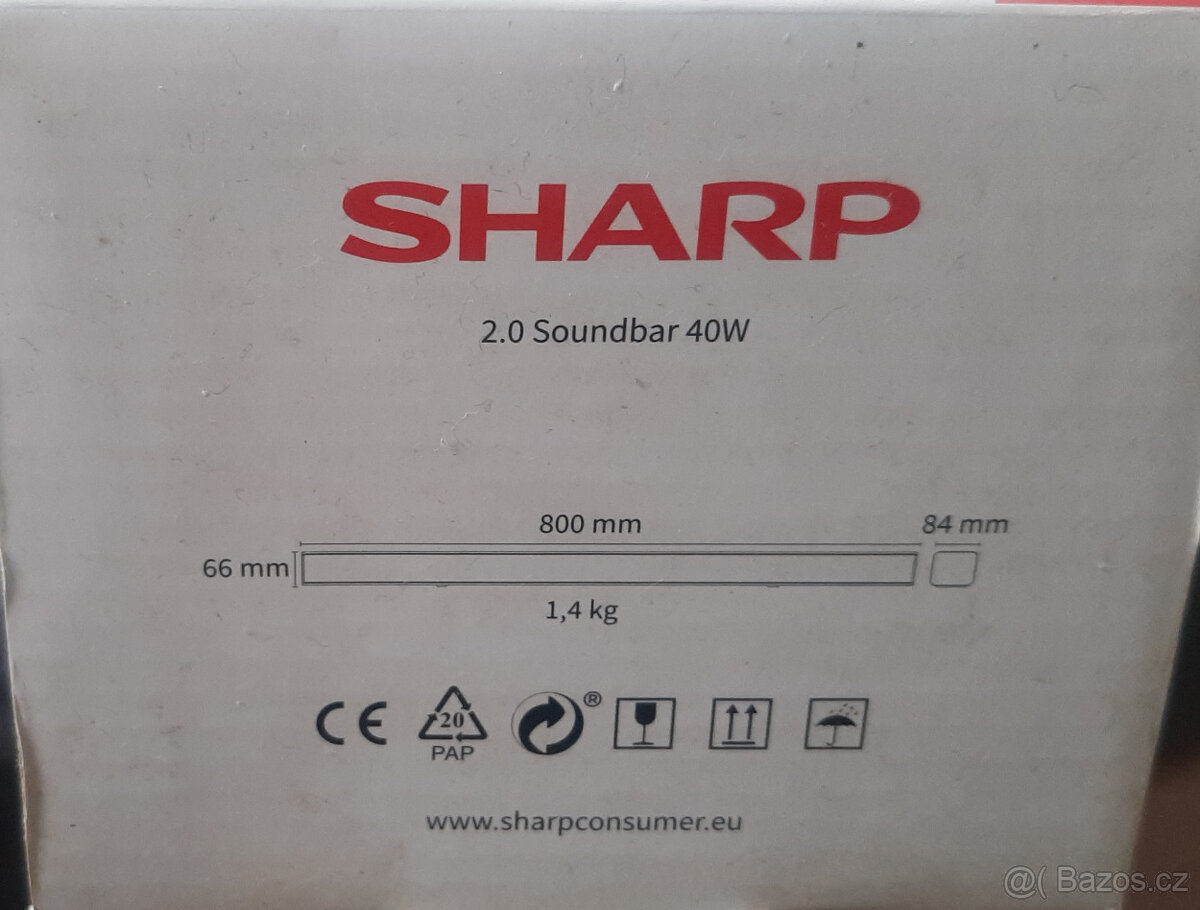 SOUNDBAR >SHARP< 80CM-40W-BLUETOOTH-DÁLKA - 11