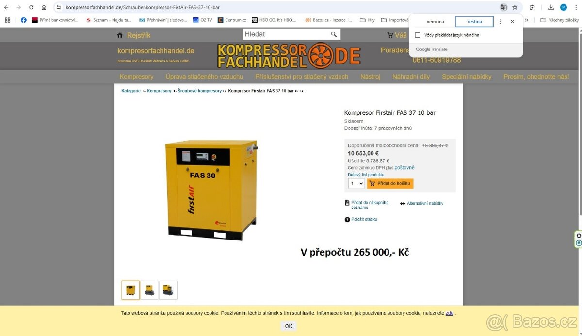 Šroubový kompresor FIRST AIR – FAS 37 - 11