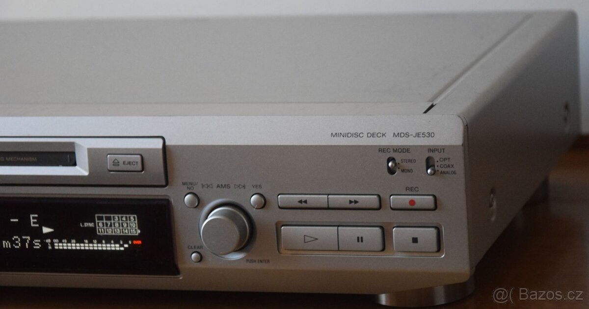 Minidisc deck SONY MDS-JE530,10x MD, manuál, kabely cinch - - 11