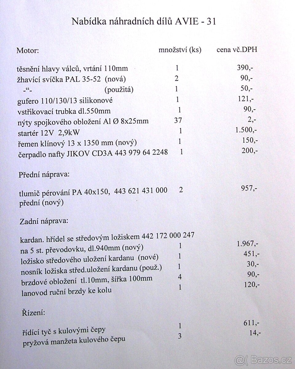 AVIE - náhradní díly - 11