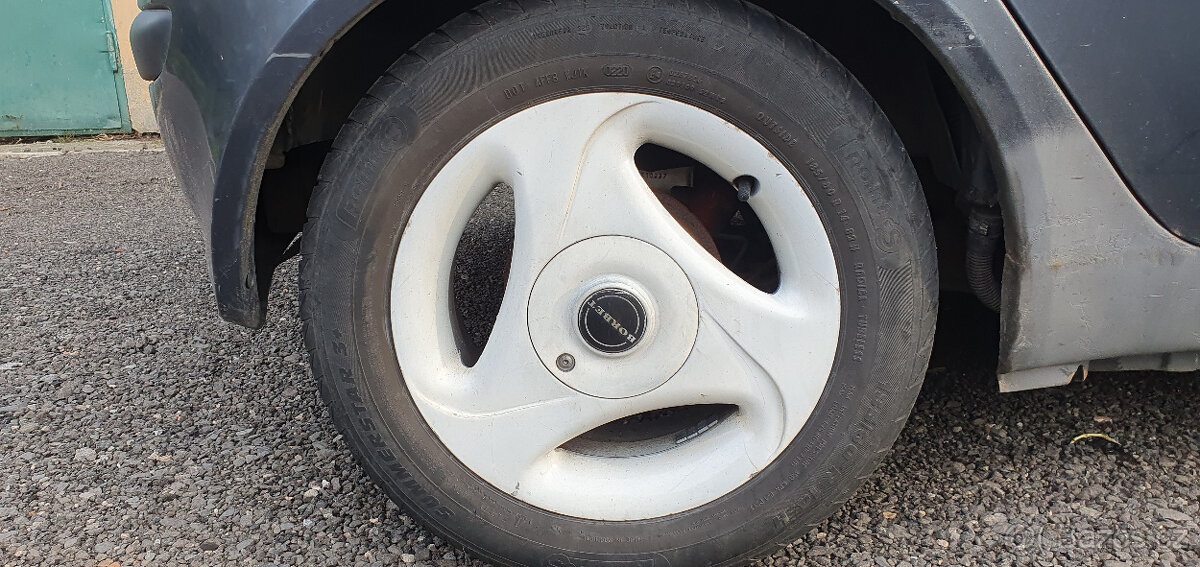 Alu Borbet R14, 6J, 4x100 + letní pneu 185/60 Point S - 11