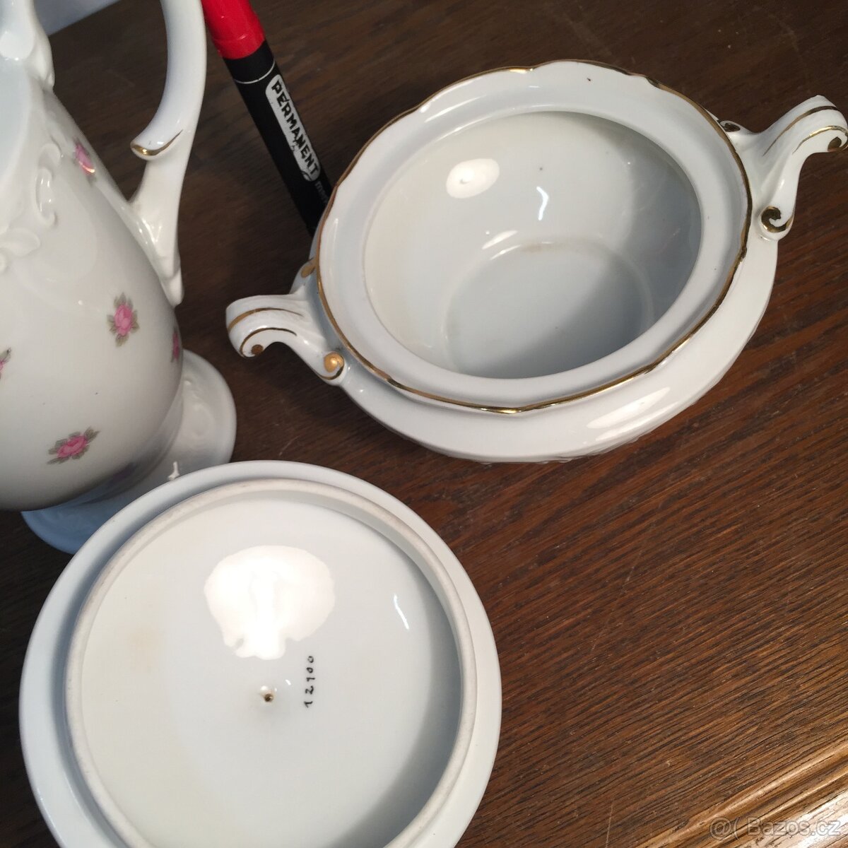 Stará konvice džbánek,cukřenka Schlaggenvald Slavkov - 11