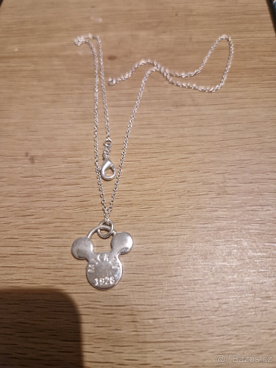 Dámský i dívčí stříbrný náhrdelník 925 Mickey mouse 45 cm - 11