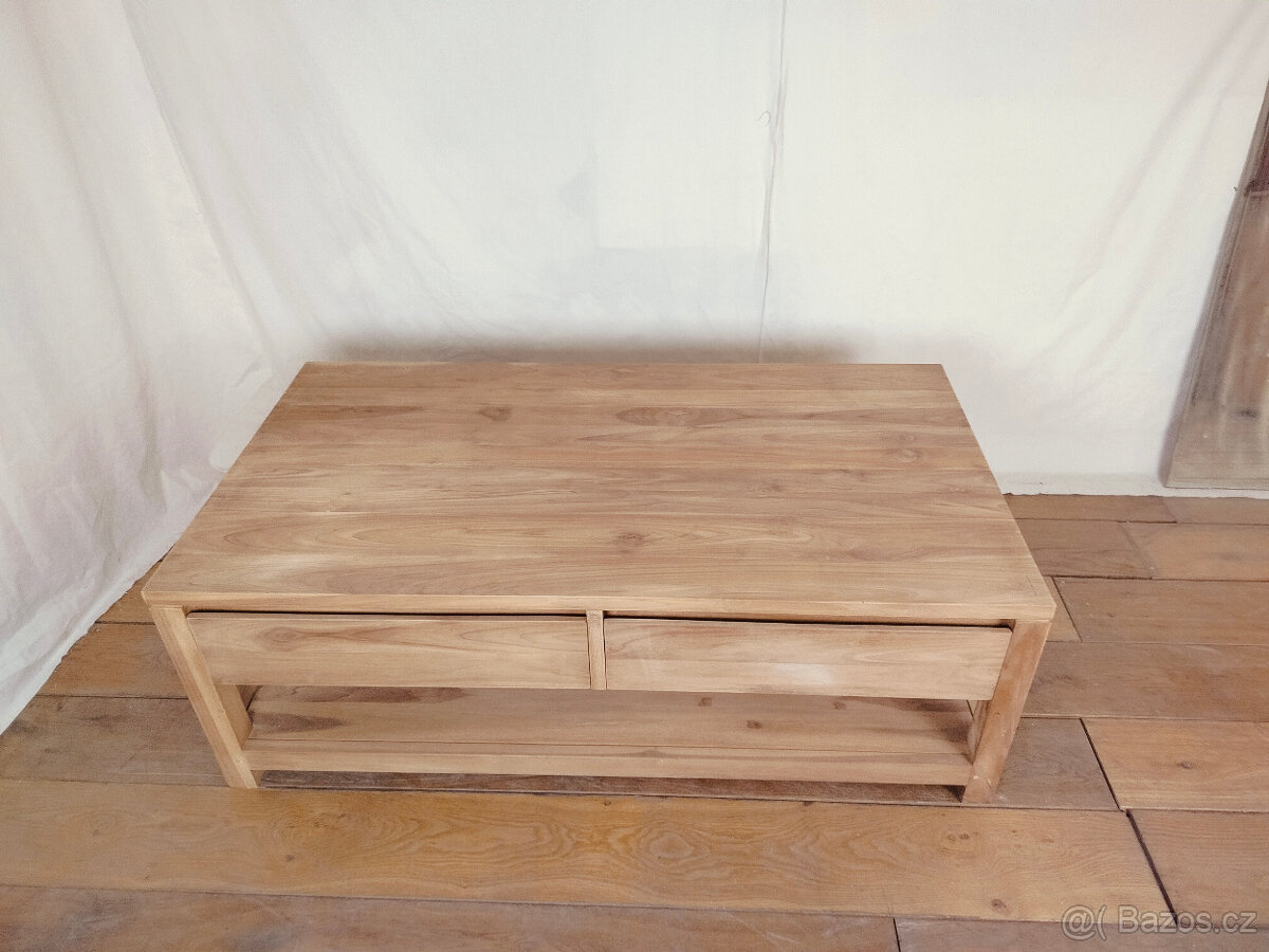 Moderní konferenční stolek - masiv teak - 11
