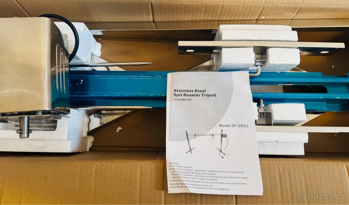 Rotační gril s motorem a stojanem - 11