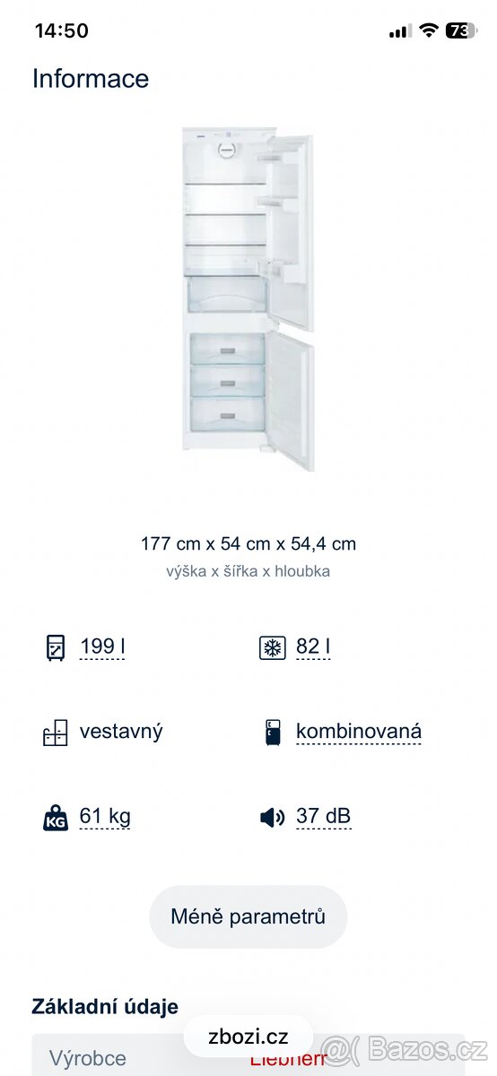 Vestavná lednice Liebherre icus 3314 vomfort - 11