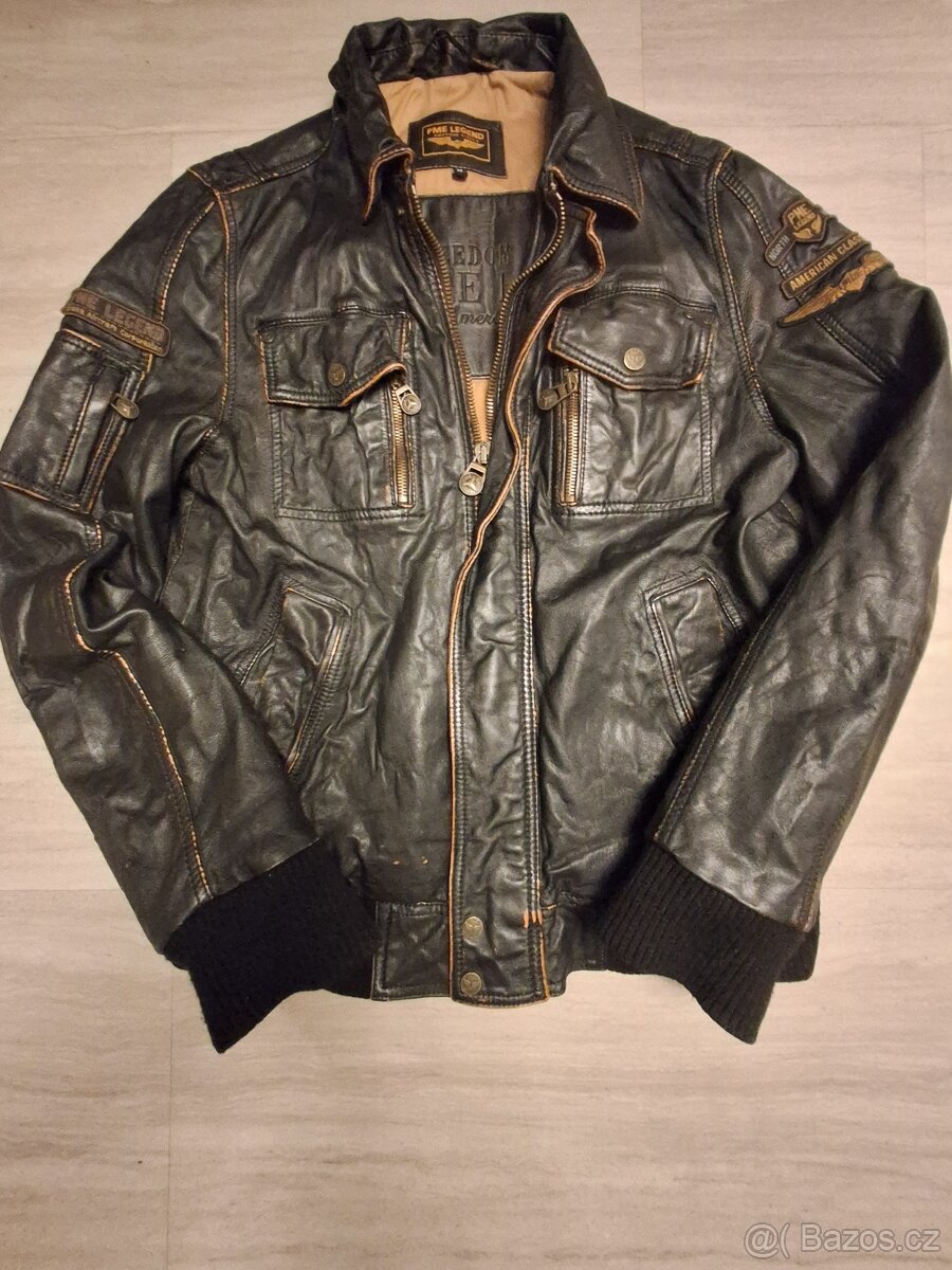 Pánská kožená bunda Pall Mall - pilotka vel. M - 11