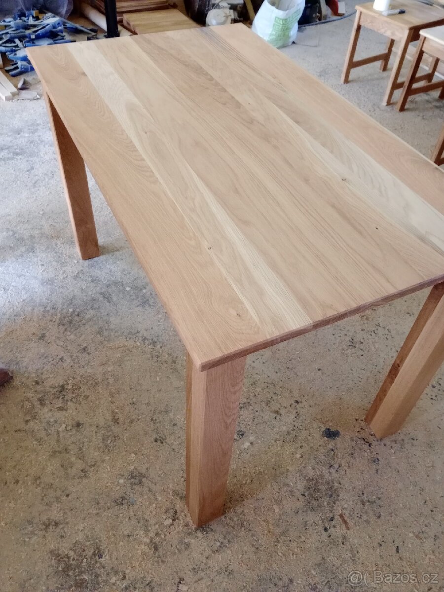 Jídelní stůl a židle masiv dub set - 11