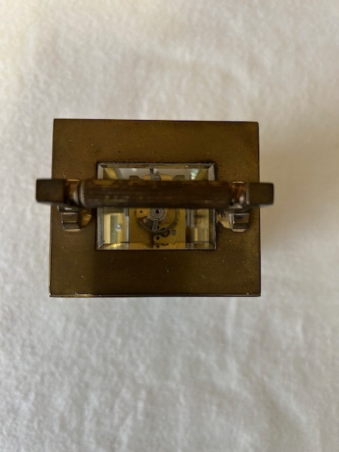 Mosazný starožitný budík - originál. - 11