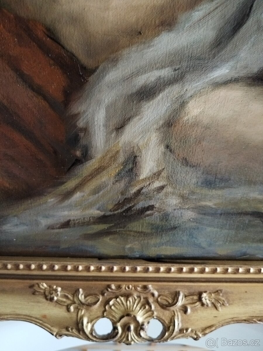 obraz DÍVENKA, akt, olej, Karel V. Skála - 11