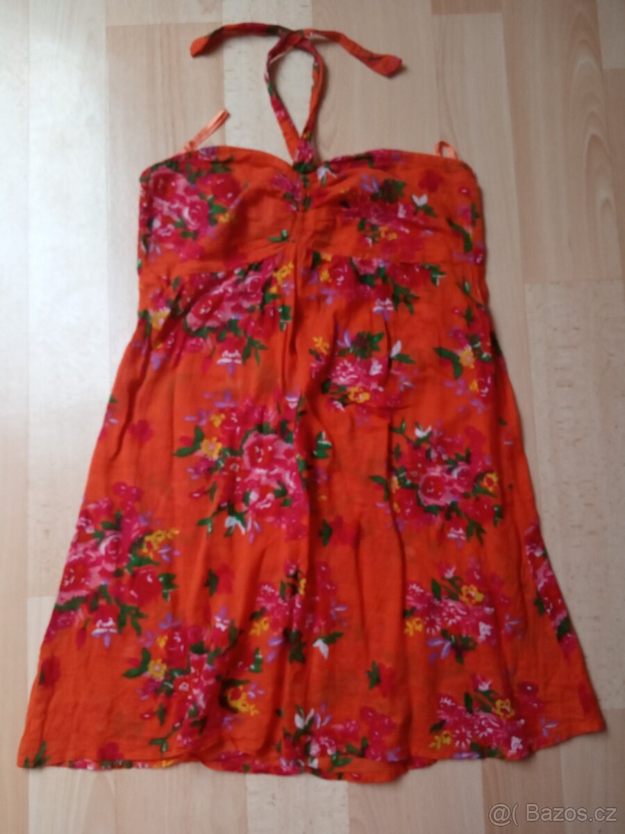 Letní, společenské, lněné, elastické, flitrové-vel. S, M - 11