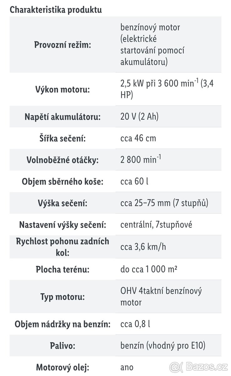 Benzínová sekačka peformance,elektrické startování - 11