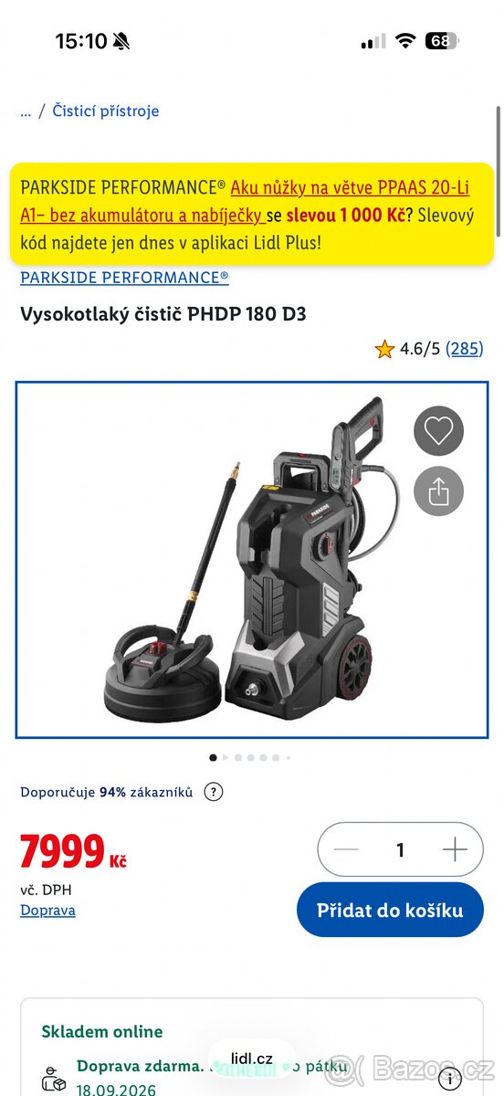 Vysokotlaký čistič PHDP 180 D3 Parkside performance - ZÁRUKA - 11