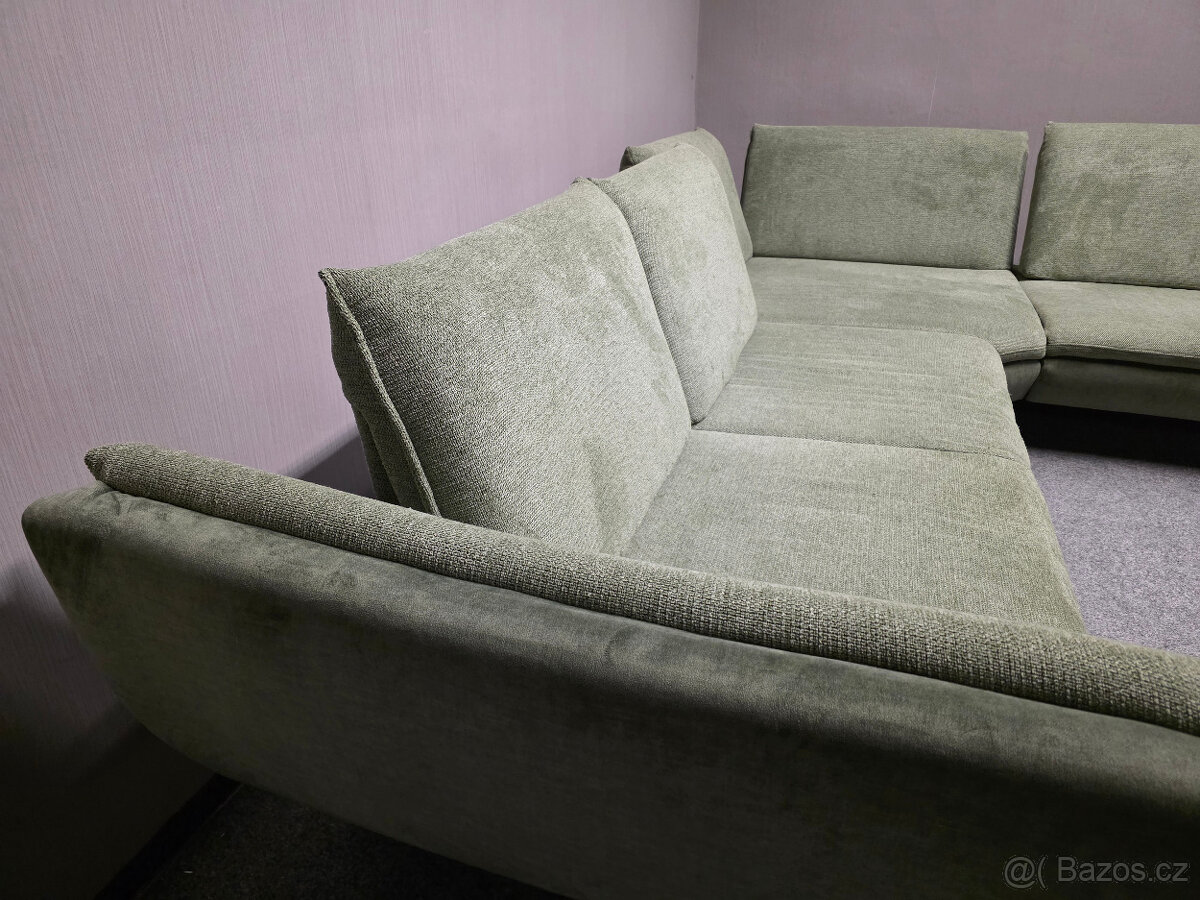 Velká rohová sedačka zelená PULL - DOPRAVA ZDARMA - 11