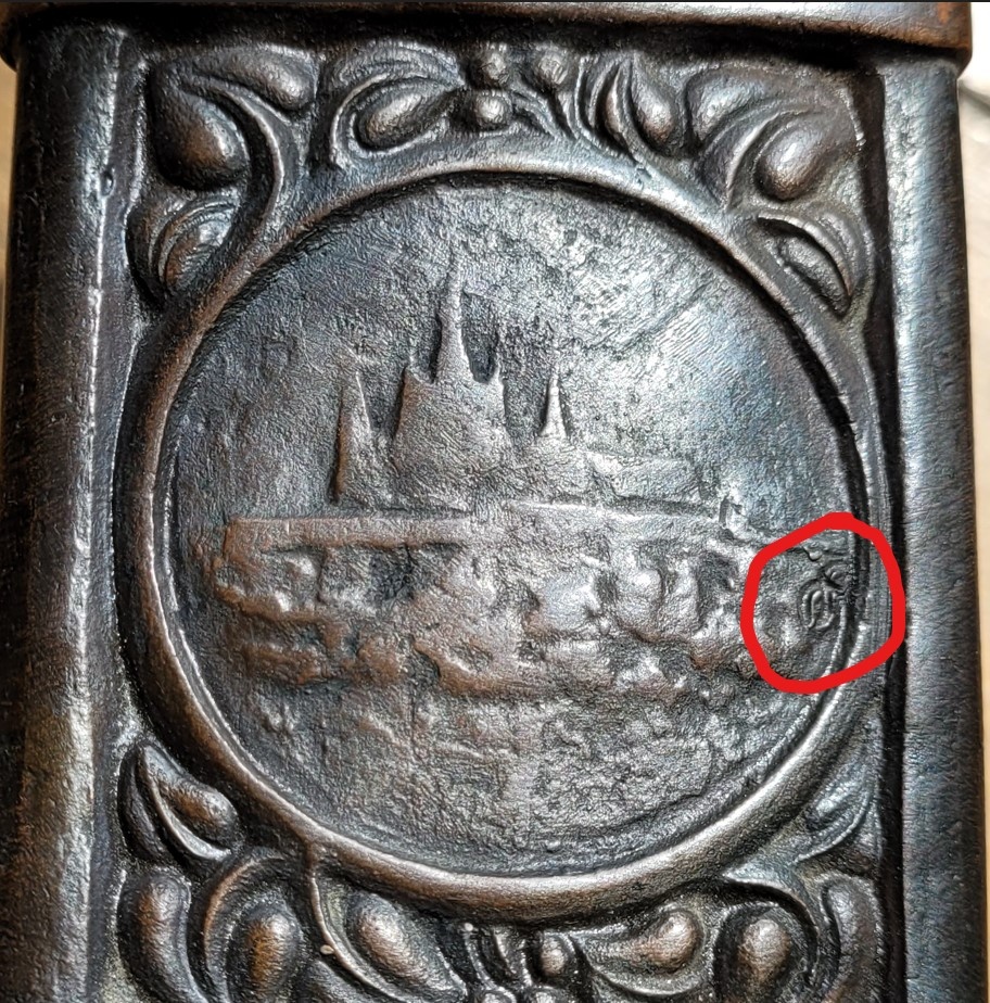 Krásná starožitná krabička - Patriot - kov kámen Praha lípa - 11