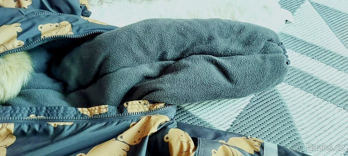 KRÁSNÁ ZIMNÍ NEPROMOKAVÁ KOMBINÉZA S MEDVÍDKAMA - 11