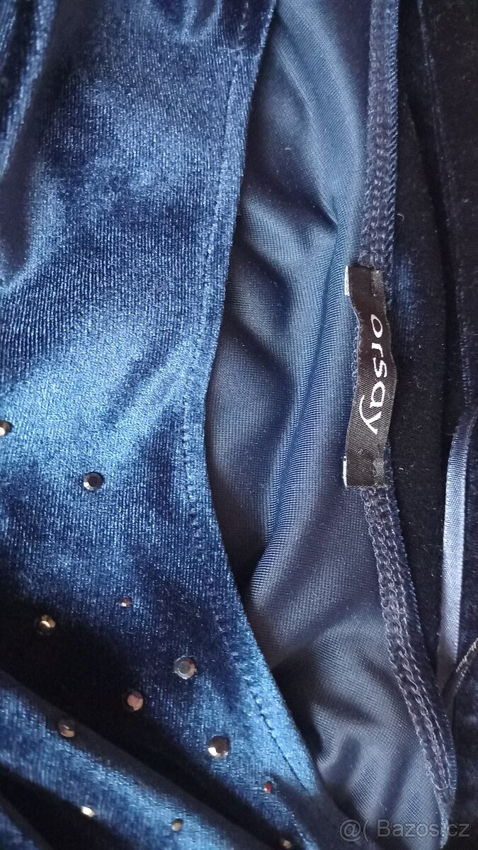 Tmavě modré sametové šaty Orsay, vel. XS - 11