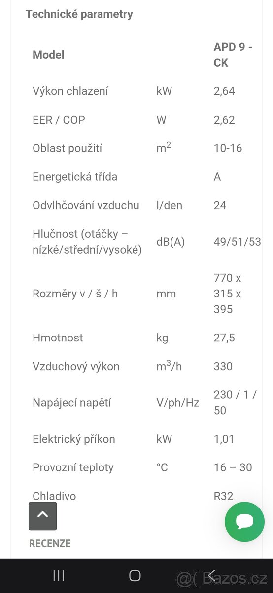 Mobilní klimatizace Daitsu APD 9CK - 11