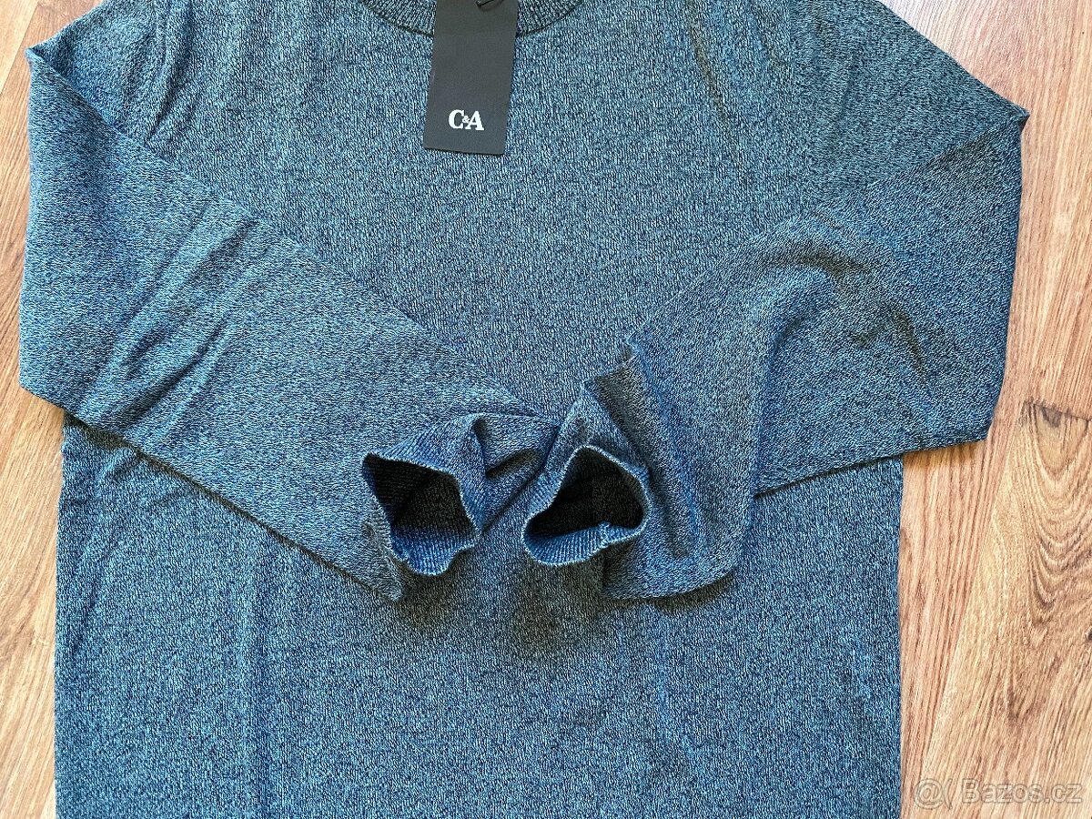 Nový pánský svetr C&A - L, modro-šedý - 11