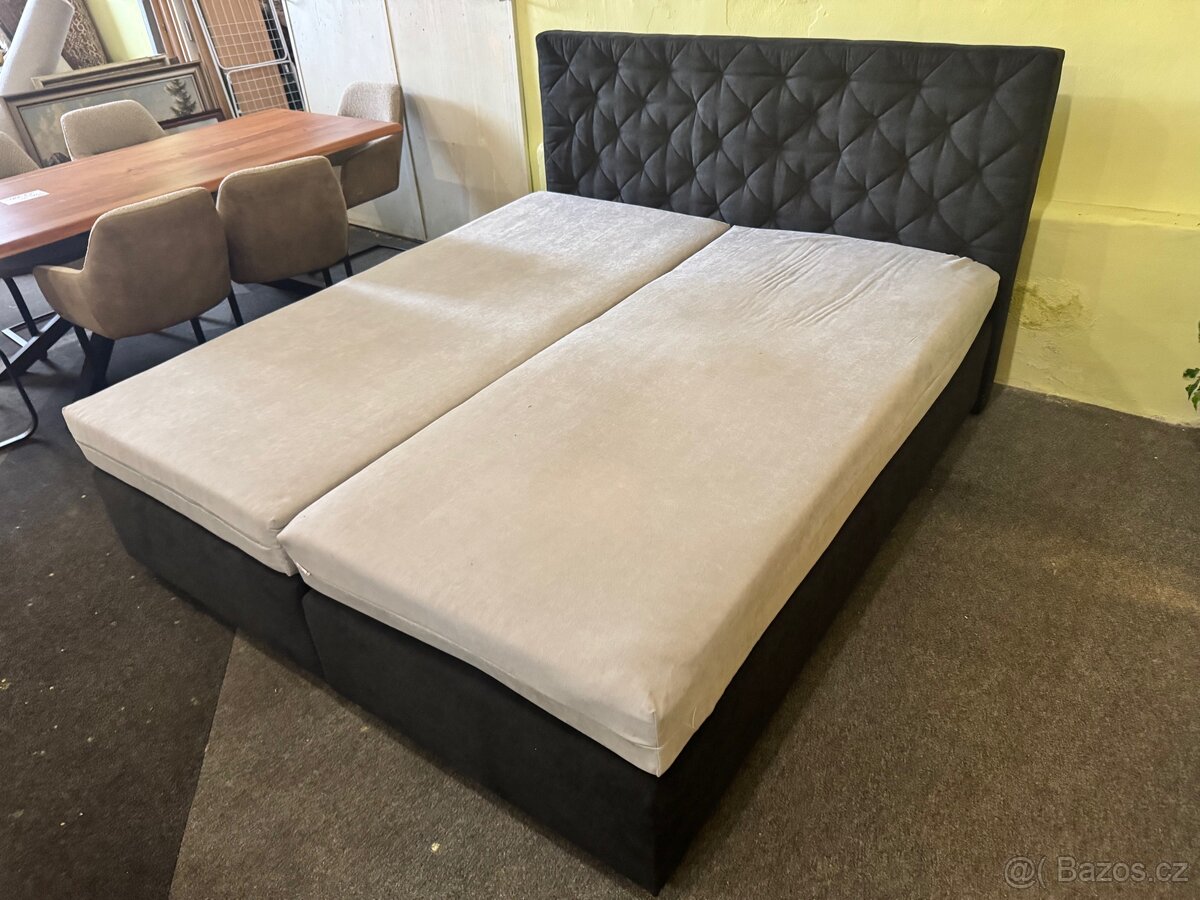 Nová Boxspring postel-letiště 180x200 antracit - 11