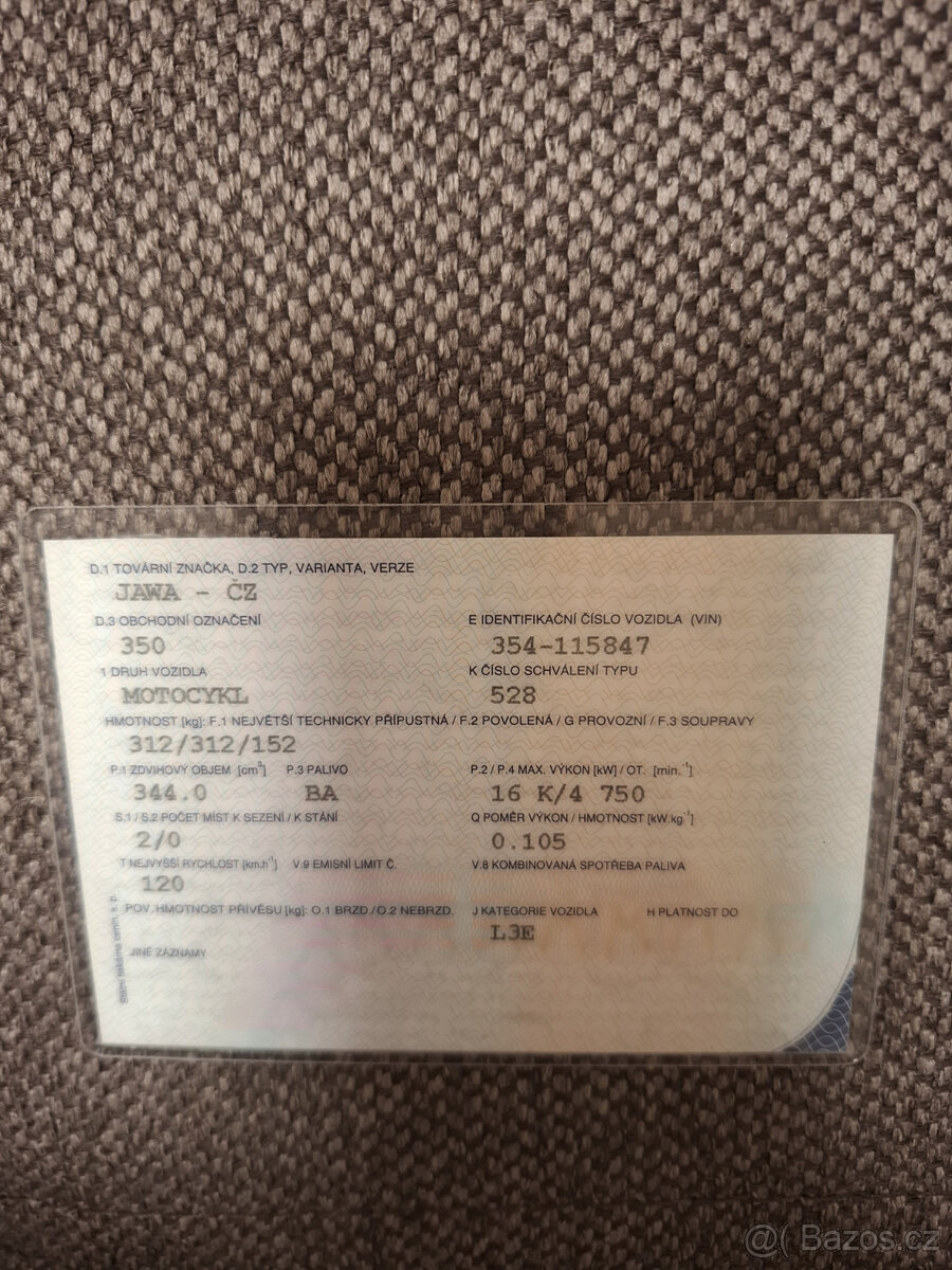 Jawa 350 354 kývačka patina r.v. 1960 - 11
