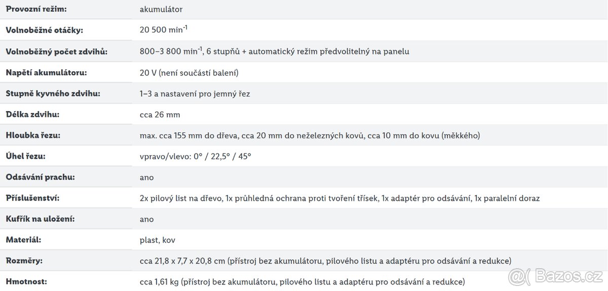 Aku přímočará pila Parkside Performance, nová - 11