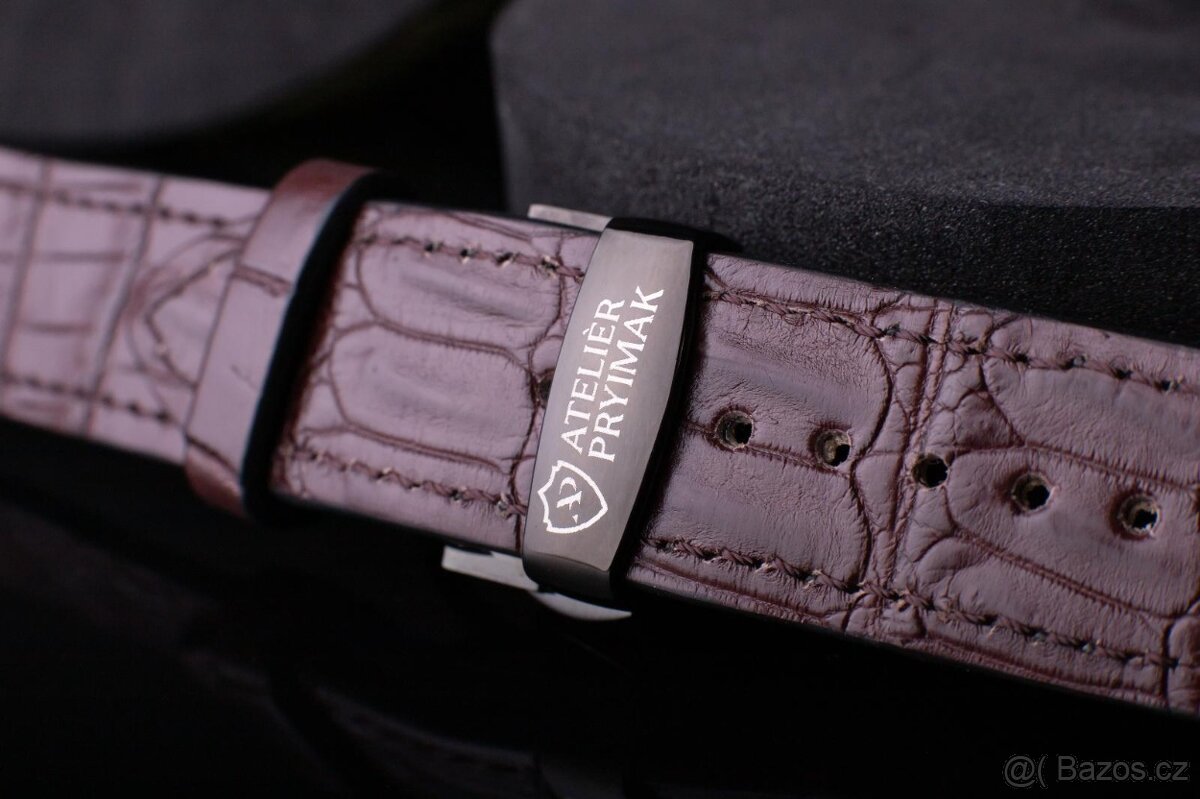 Hnědý řemínek AP Croco Heritage z krokodýlí kůže - 11