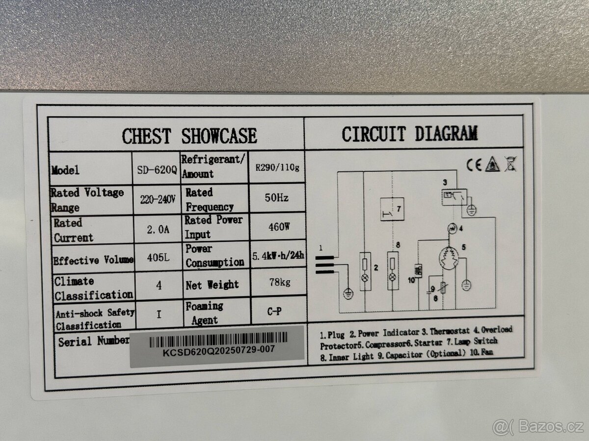 Pultový mrazák 600L 1750×675×850mm - 11
