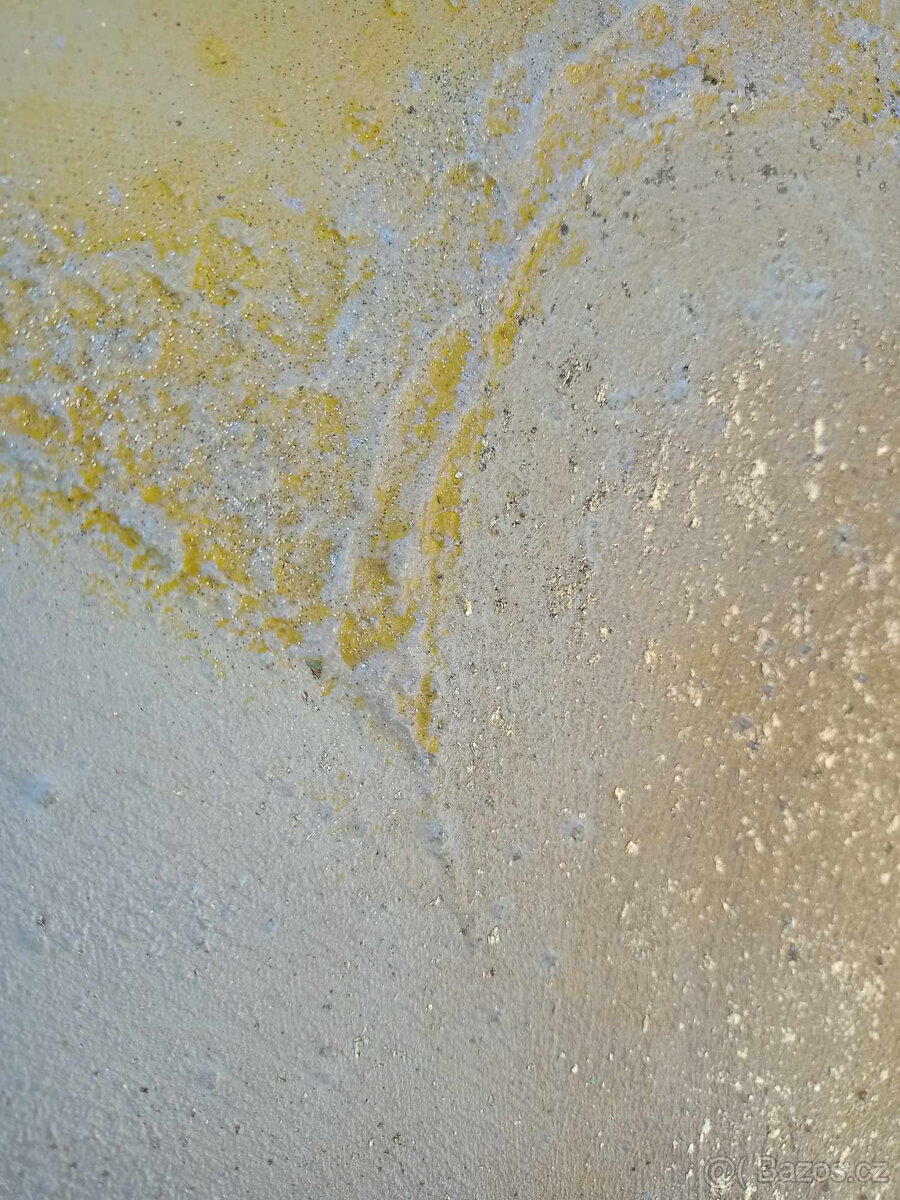 Ručně malovaný obraz Srdce, akrylové barvy, zlatá - 11