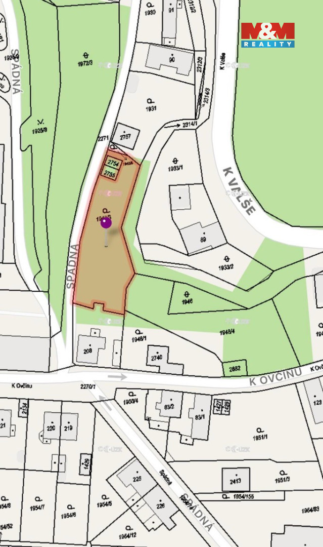 Prodej pozemku k bydlení, 979 m², Plzeň, ul. Spádná - 11