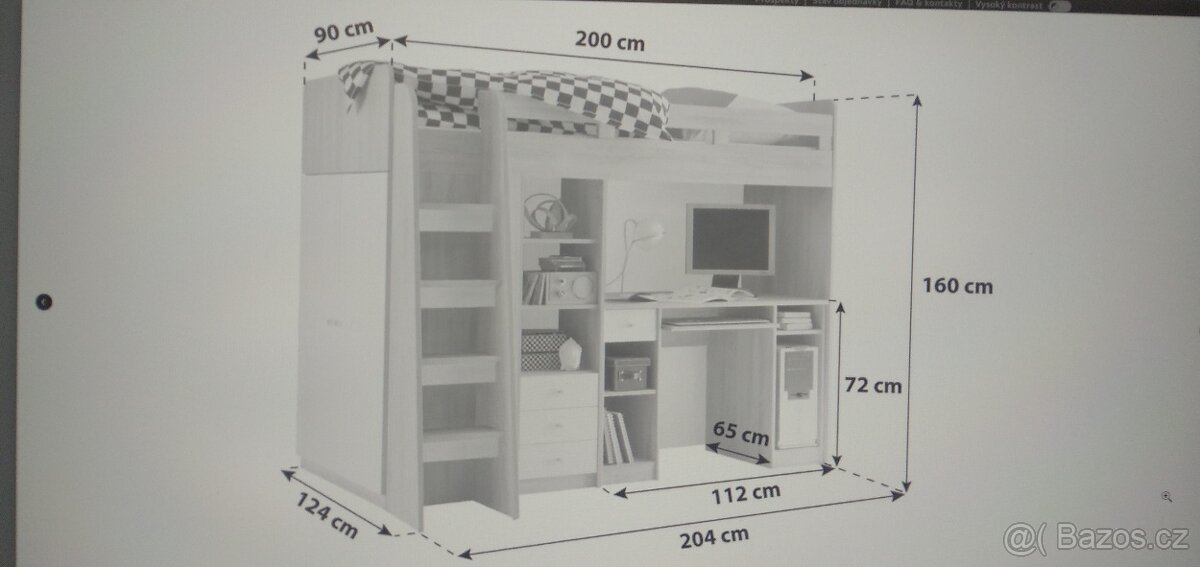 DĚTSKÁ PATROVÁ POSTEL 90x200CM - 11