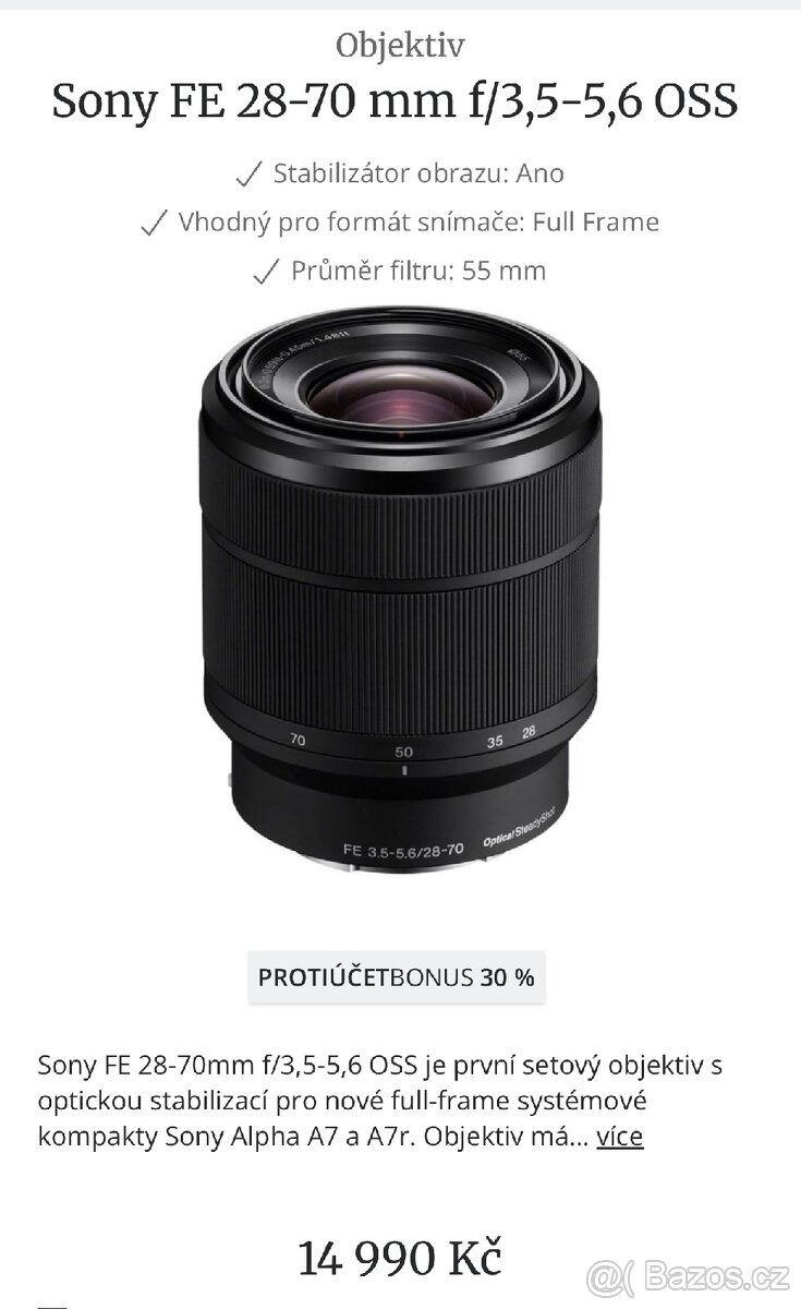 Sony A7C silver + objektiv Sony FE 28-70mm f3.5-5.6 - 11