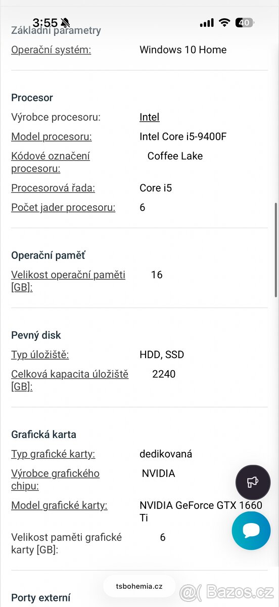 Herní PC GeForce 1660 Ti 48Gb Ram BEZ HARDDISKU - 11