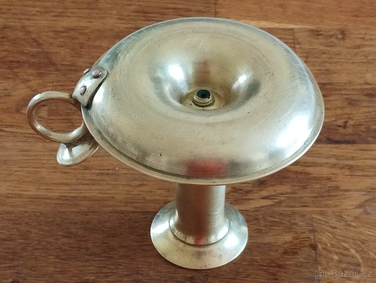 MOSAZNÝ EMPÍROVÝ SVÍCEN BIEDERMEIER Z 19. STOL. FRANCIE - 11