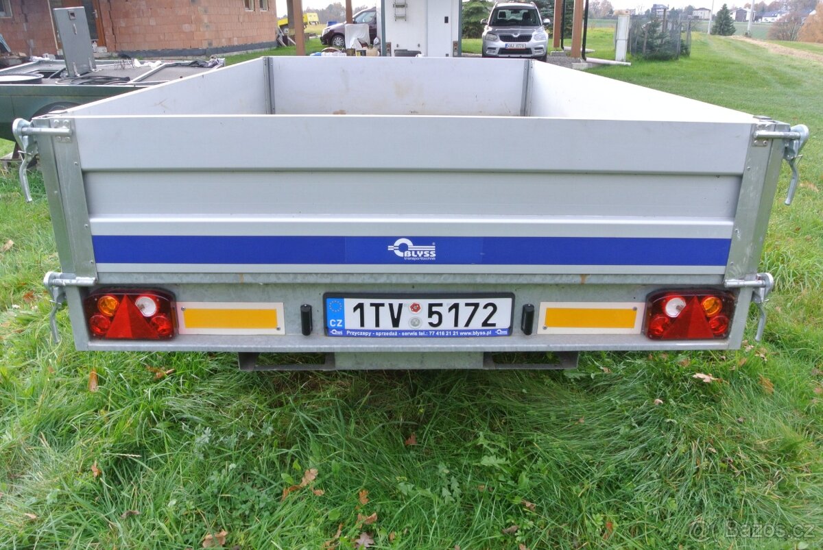 nakladní přívěs, 3stranný sklapěč, 2700kg, 300x180x40cm - 11