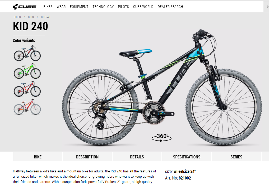 Dětské kolo Cube Kid 240 - 11