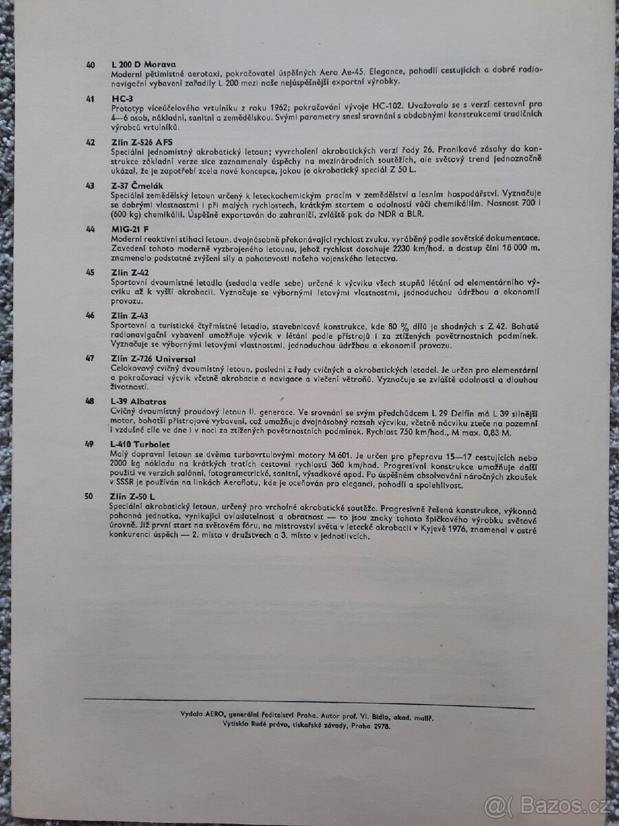 AERO 1918-1978 soubor obrazů 50ks Nové - 11
